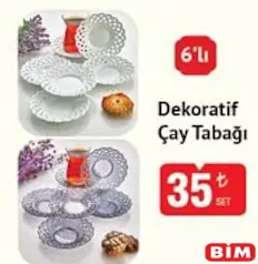 DEKORATİF ÇAY TABAĞI 6'LI